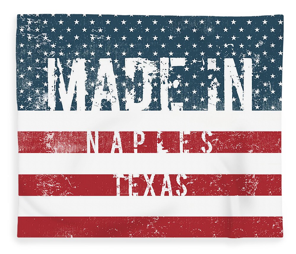 Naples Fleece Blanket featuring the digital art Made in Naples, Texas #Naples by TintoDesigns