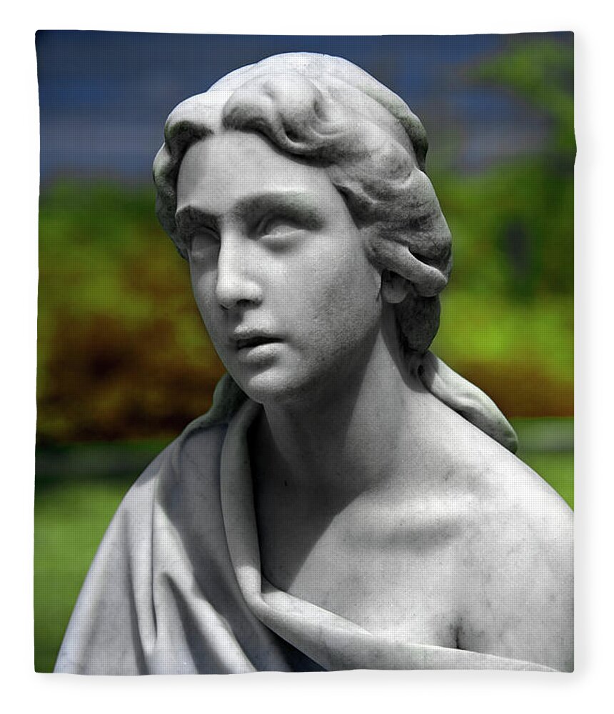 Cemetary Fleece Blanket featuring the photograph Madonna in Cemetary by Jon Glaser