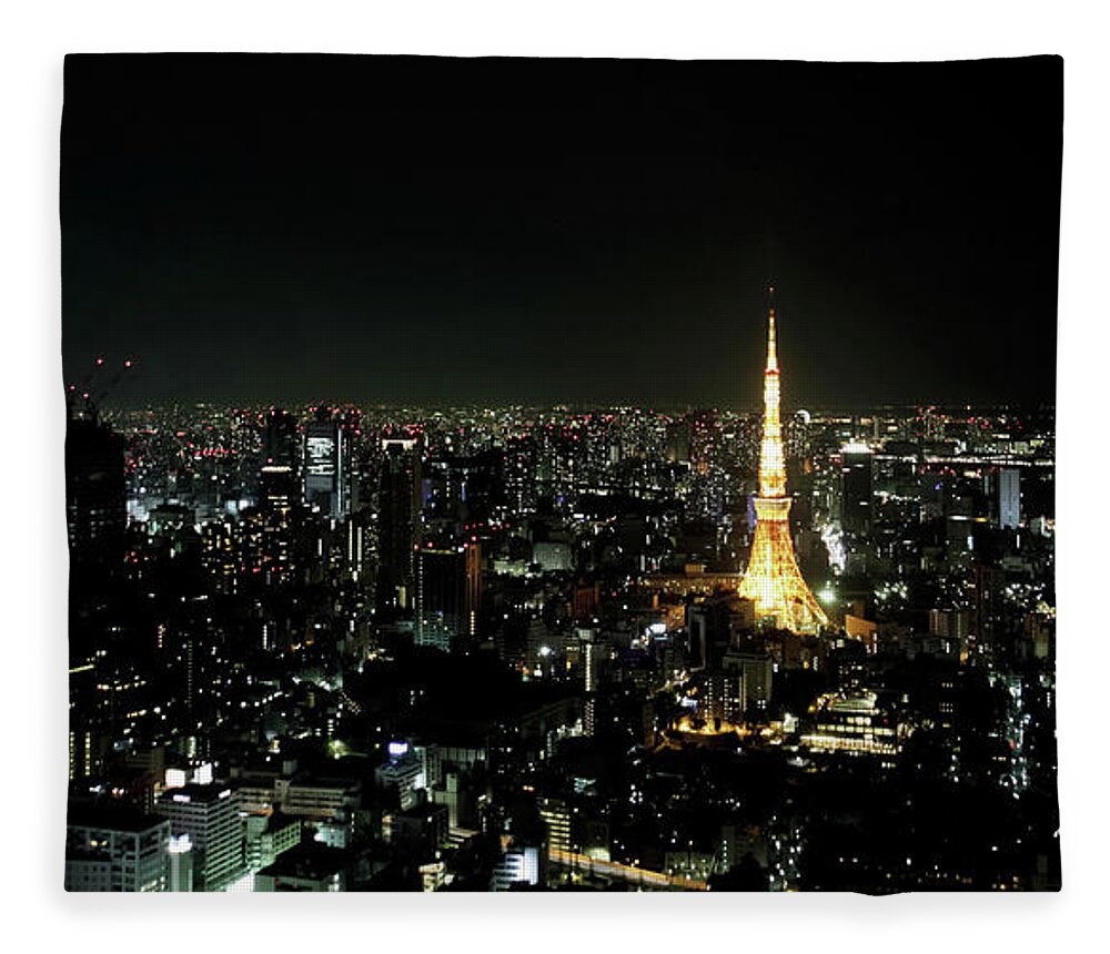 Communications Tower Fleece Blanket featuring the photograph Magic Of Tokyo by Dr.shanab.a Photography