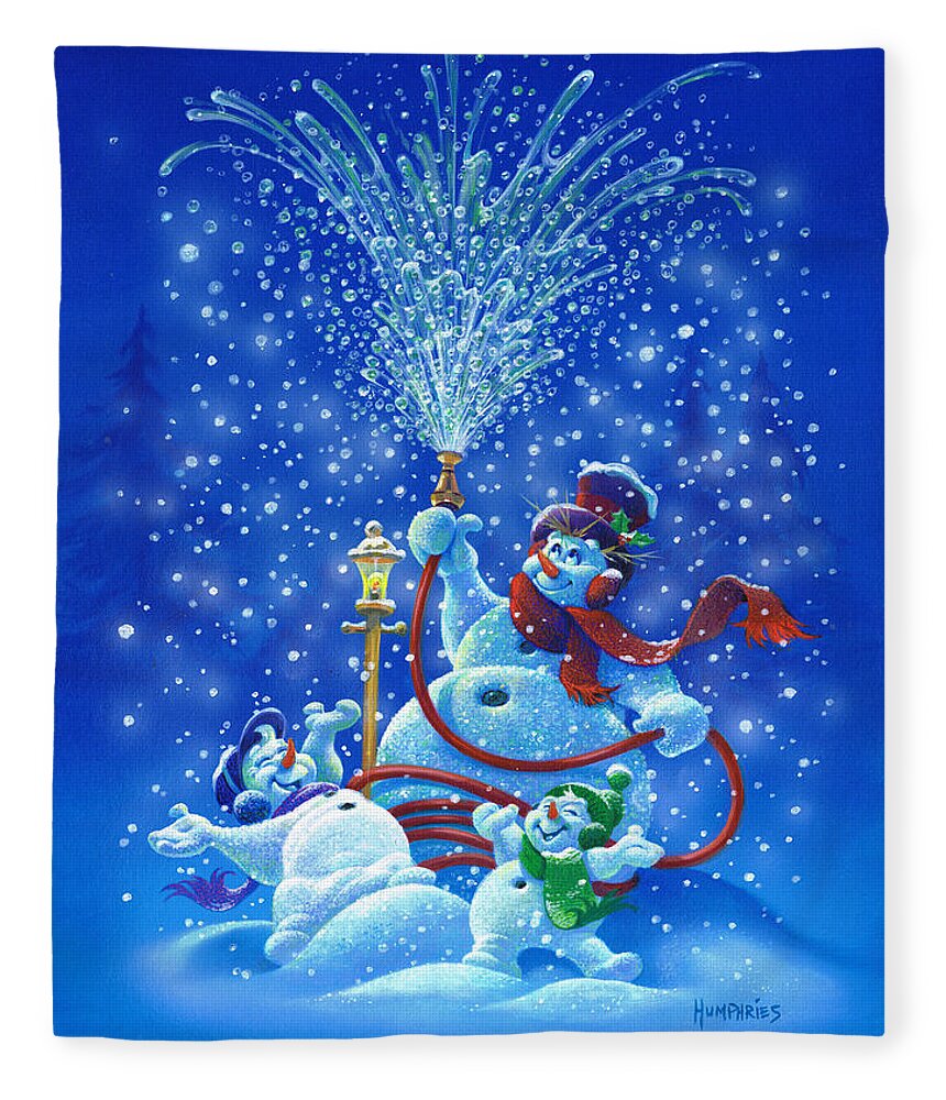 Michael Humphries Fleece Blanket featuring the painting Making Snow by Michael Humphries
