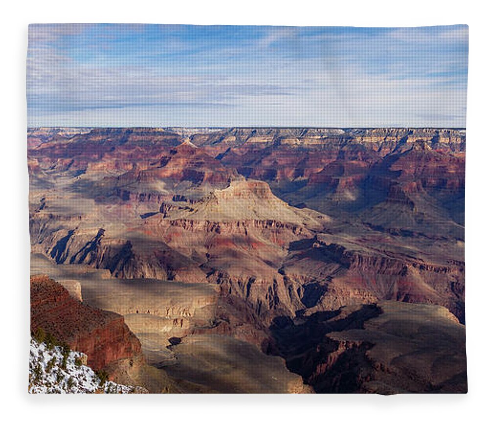 American Southwest Fleece Blanket featuring the photograph Mather Point Panorama by Todd Bannor