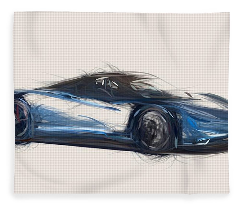 Mclaren Fleece Blanket featuring the digital art McLaren Speedtail Drawing by CarsToon Concept