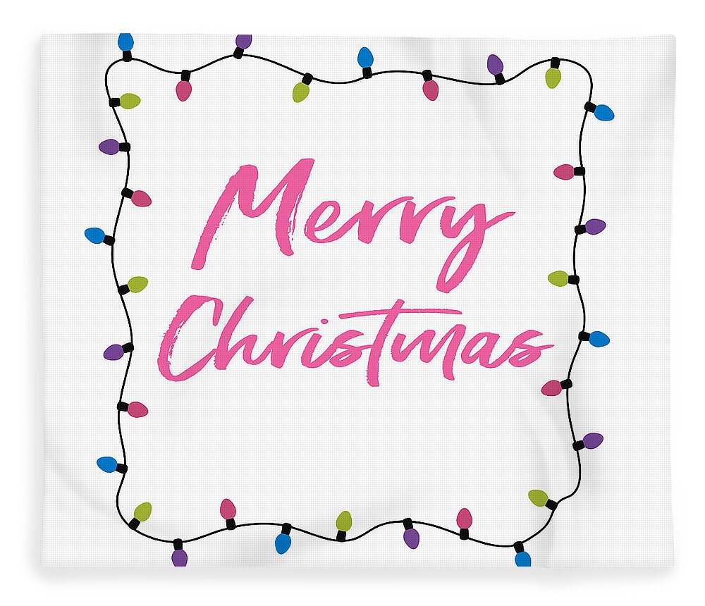 Merry Christmas Fleece Blanket featuring the digital art Merry Christmas Lights- Art by Linda Woods by Linda Woods