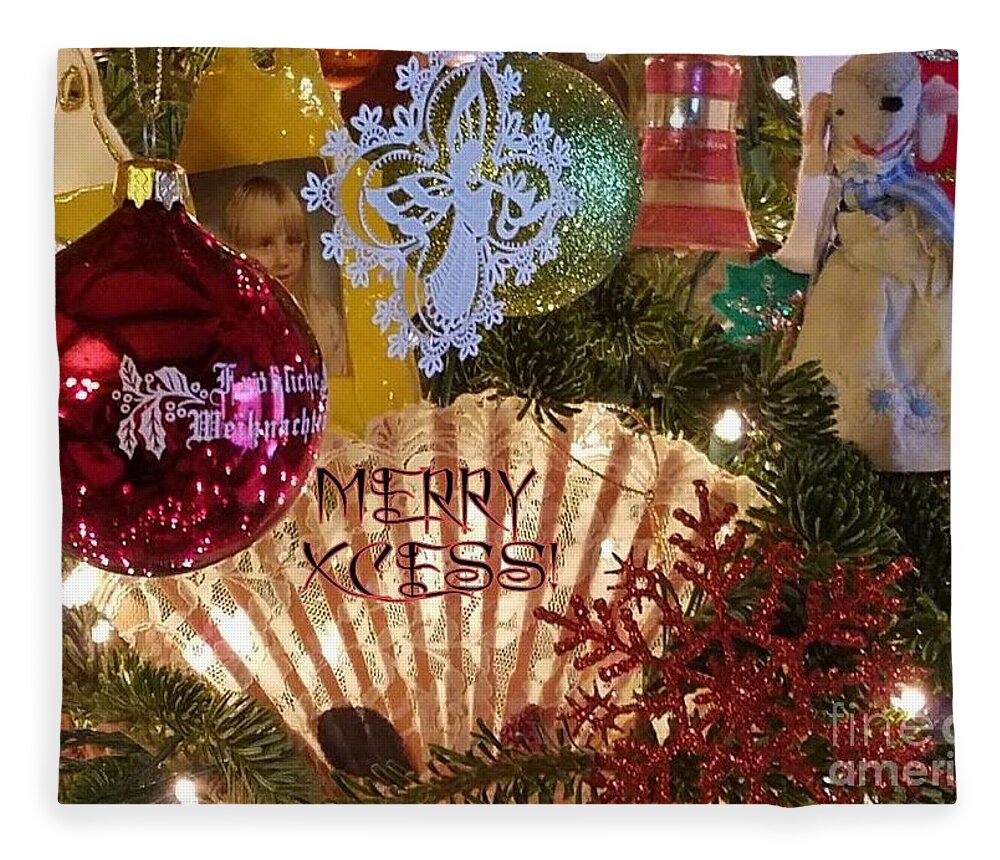 Christmas Card Fleece Blanket featuring the photograph Merry Xcess by Jodie Marie Anne Richardson Traugott     aka jm-ART