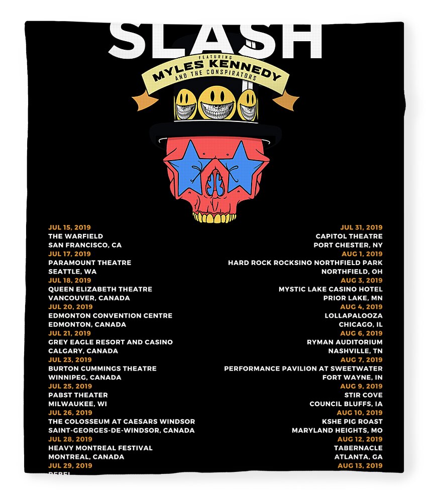 Metal Print Slash Feat Myles Kennedy Tour Dates 2019 Ak02 Fleece Blanket by  Abang Kera - Pixels