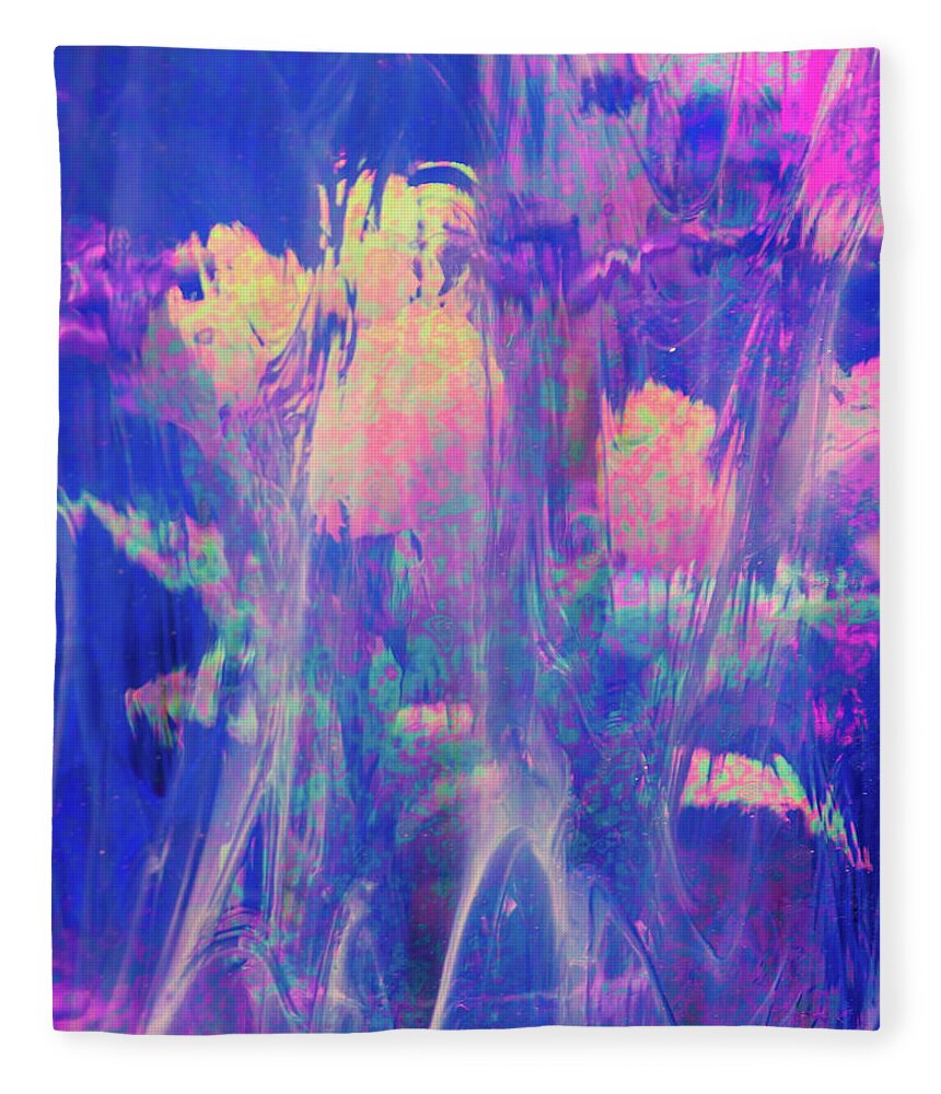 Flower Fleece Blanket featuring the photograph Metallic Tulips by Minnie Gallman