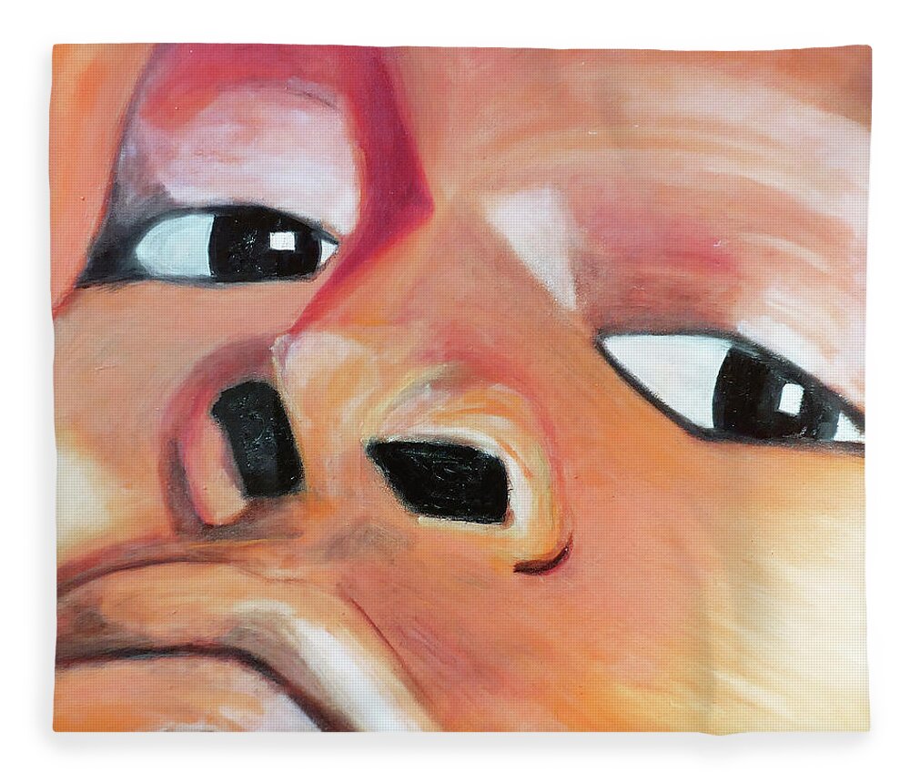  Fleece Blanket featuring the painting Miles by Sylvan Rogers