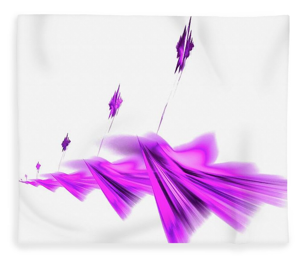 Purple Fleece Blanket featuring the digital art Missile Command Purple by Don Northup