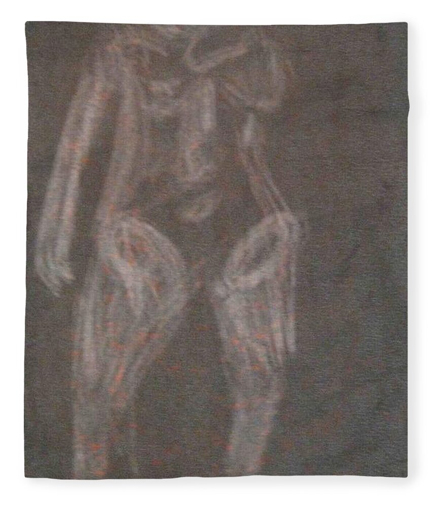  Fleece Blanket featuring the drawing model named Helene four by AJ Brown