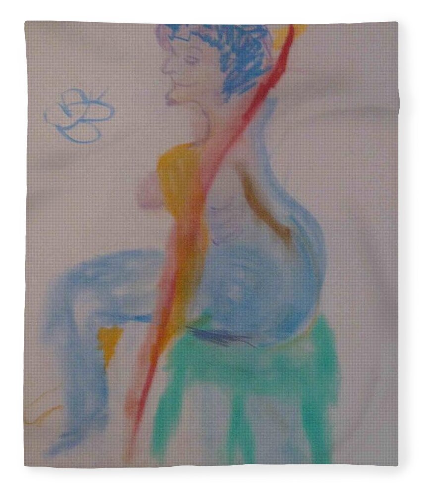  Fleece Blanket featuring the photograph model named Helene two by AJ Brown