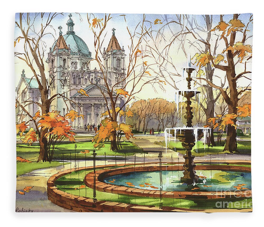 Autumn Fleece Blanket featuring the photograph Monroe Park by Maria Rabinky