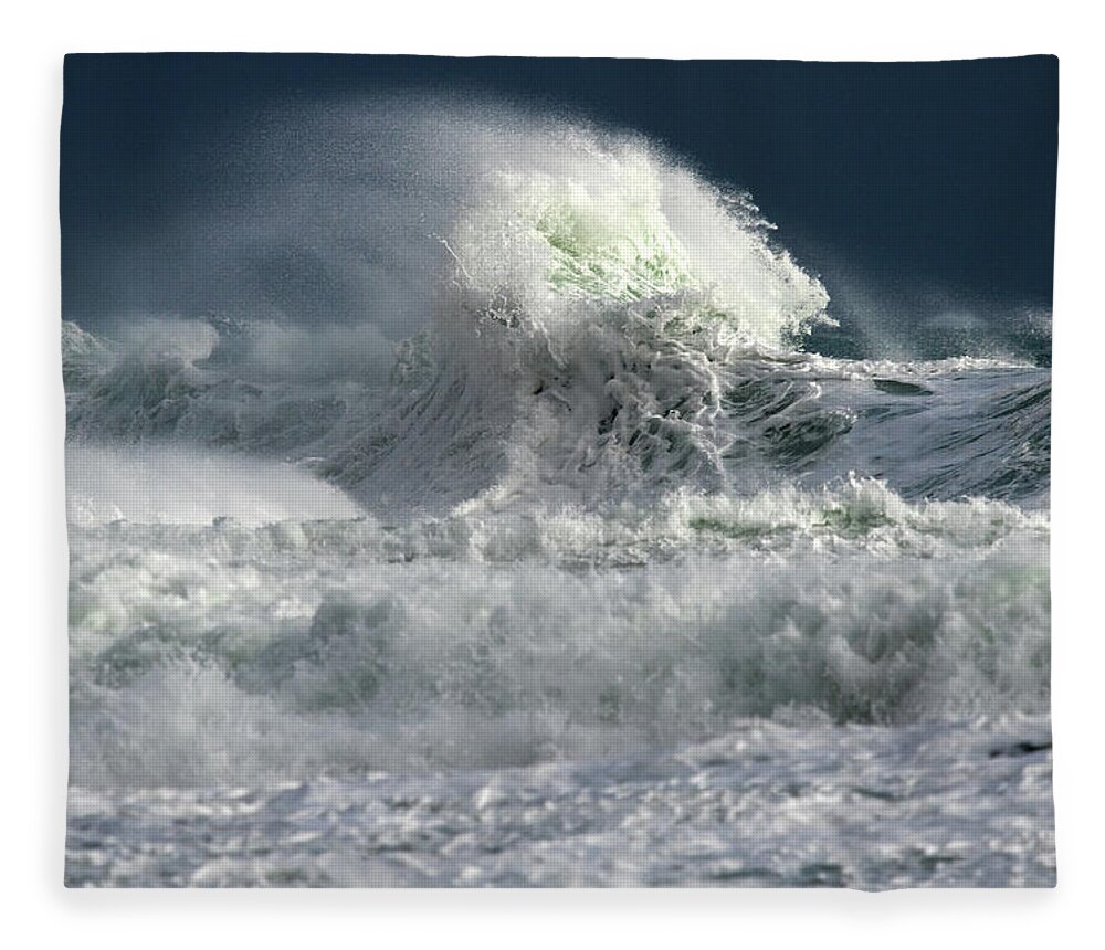Water Fleece Blanket featuring the photograph Moody Ocean by Stelios Kleanthous