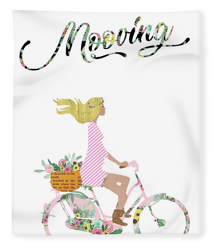 Mooving Fleece Blanket featuring the mixed media Mooving by Claudia Schoen