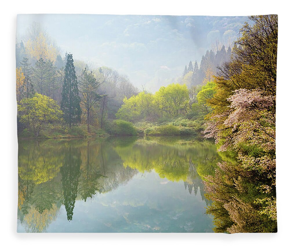 Scenics Fleece Blanket featuring the photograph Morning Calm by Light Of Peace