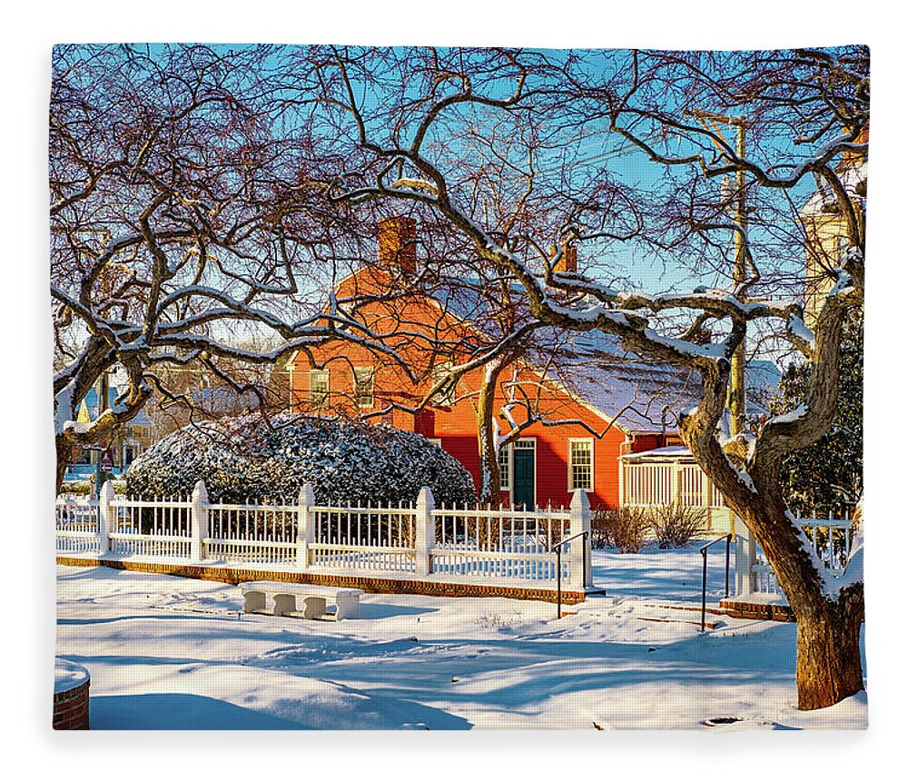 New Hampshire Fleece Blanket featuring the photograph Morning Light, Winter Garden. by Jeff Sinon