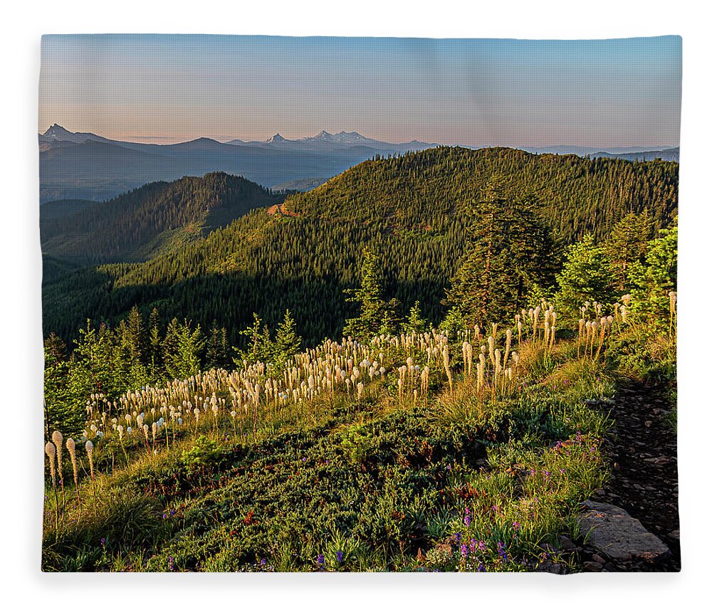 2019-06-30 Fleece Blanket featuring the photograph Morning mountain hike. by Ulrich Burkhalter