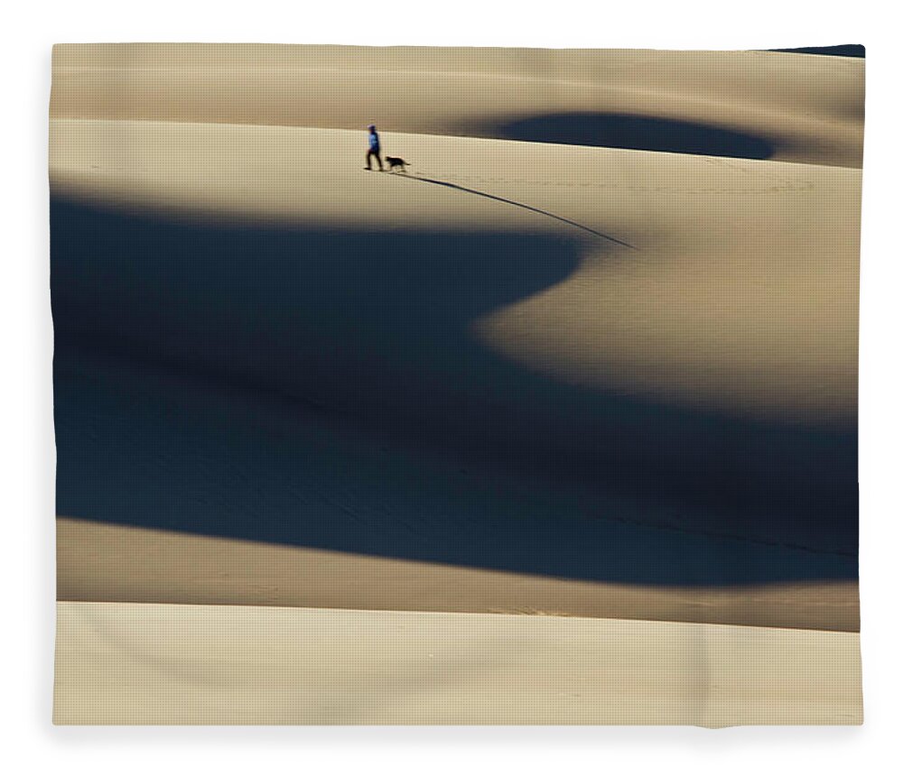 Sand Fleece Blanket featuring the photograph Morning Walk by Robert Woodward
