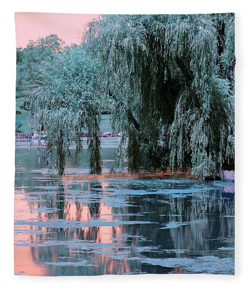 Willow Tree Fleece Blanket featuring the photograph Mother Willow Infrared by Colleen Cornelius