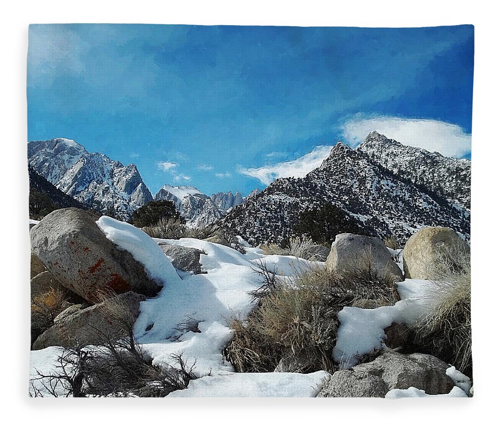 Mount Whitney Fleece Blanket featuring the photograph Mount Whitney Vista by Glenn McCarthy Art and Photography