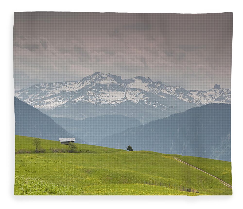 Scenics Fleece Blanket featuring the photograph Mountain Scenery Around The Col Des by Julian Elliott Photography