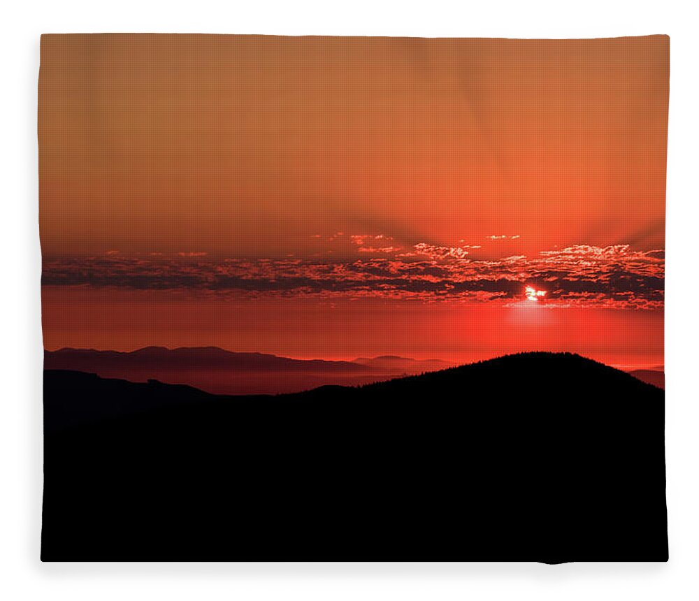 Sunset Fleece Blanket featuring the photograph Mountain Sunset by Briand Sanderson