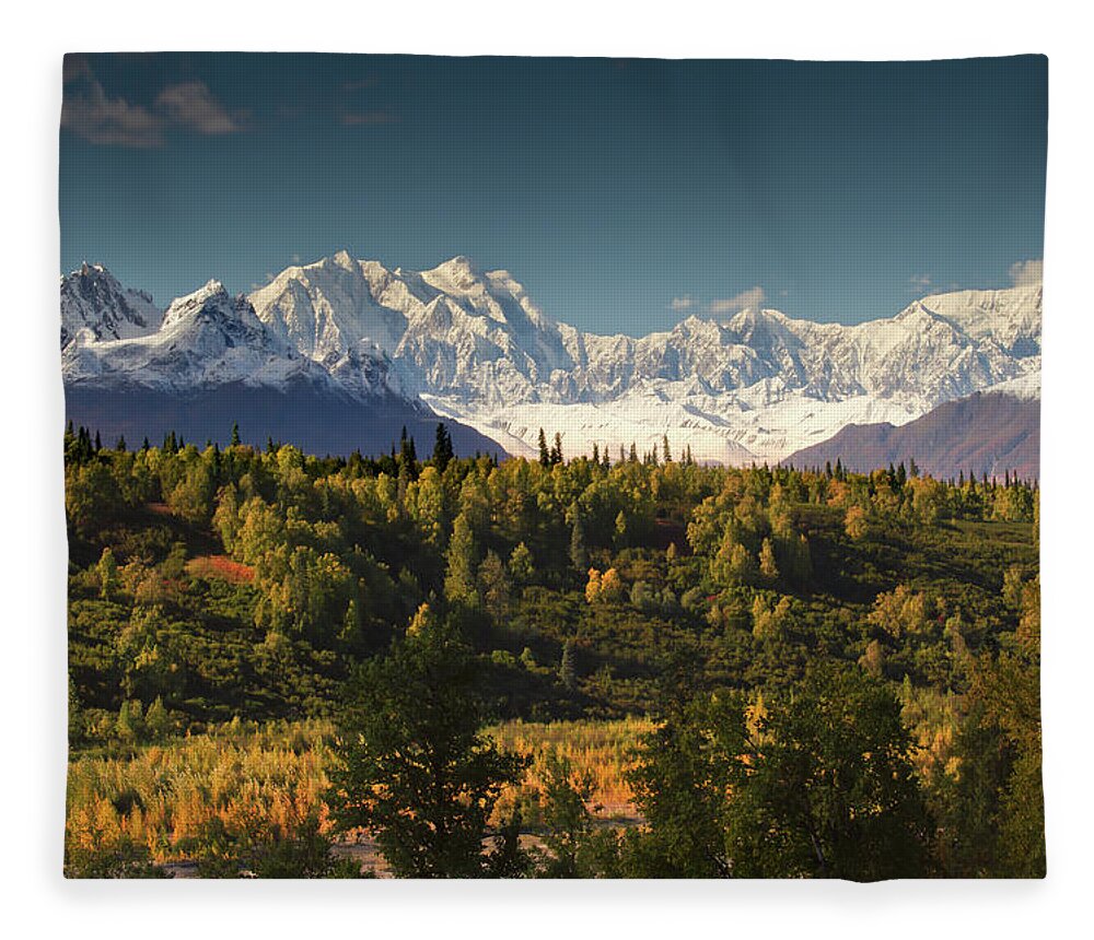 Scenics Fleece Blanket featuring the photograph Mt. Mckinley- Alaska by Enn Li  Photography