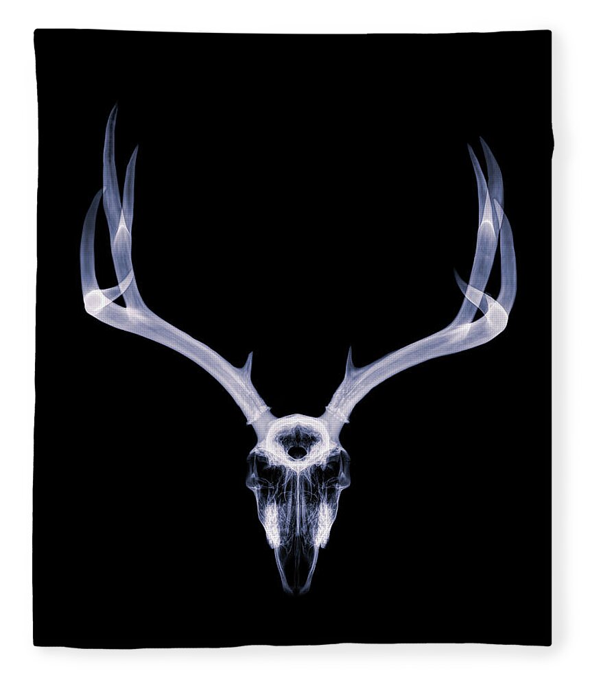 Kansas Fleece Blanket featuring the photograph Mule Deer x-ray 002 by Rob Graham