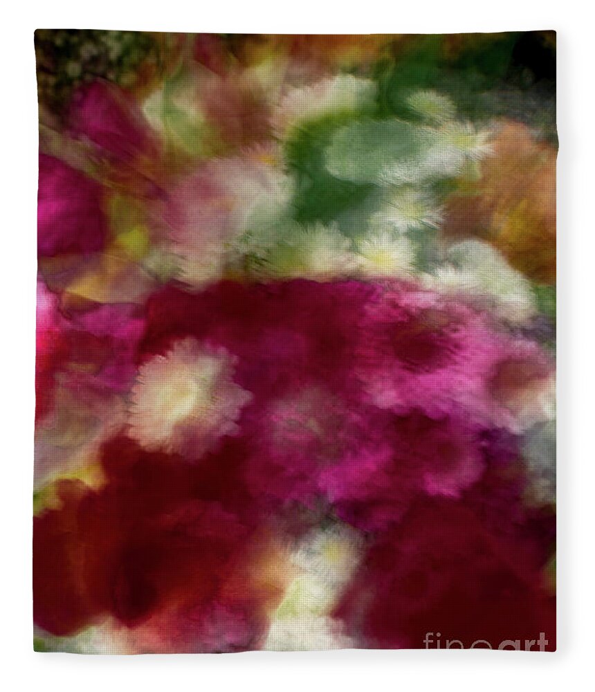Abstract Fleece Blanket featuring the photograph Multi color flower abstract by Phillip Rubino