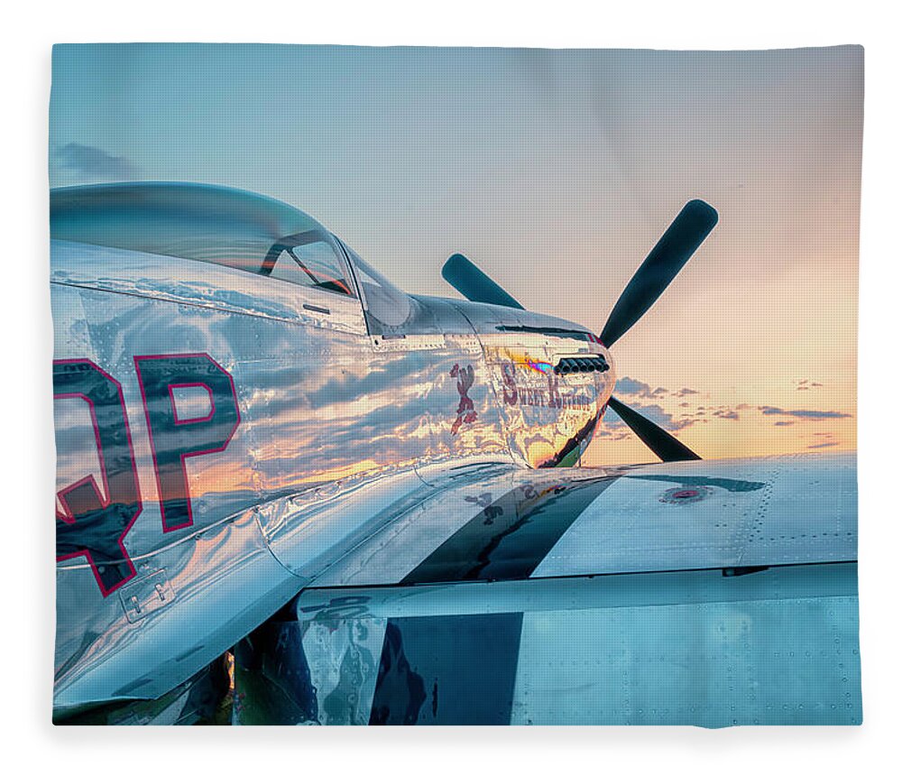 Fighter Fleece Blanket featuring the photograph Mustang Profile by Laura Hedien