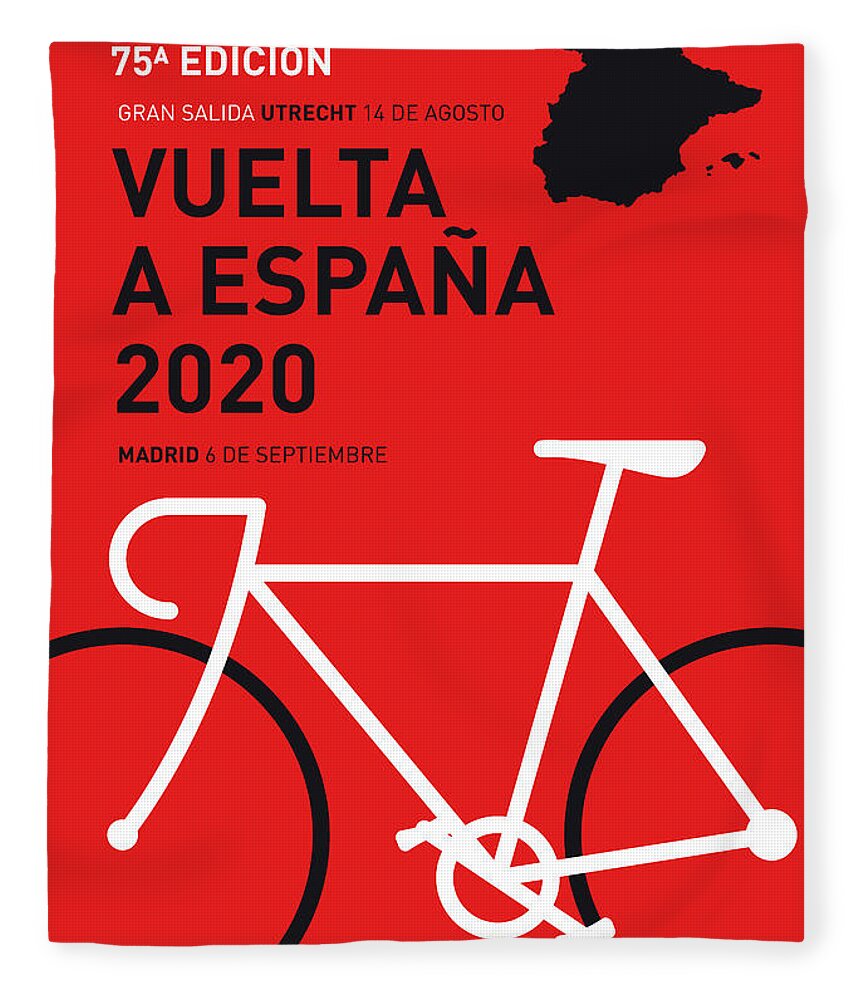 2020 Fleece Blanket featuring the digital art My Vuelta A Espana Minimal Poster 2020 by Chungkong Art