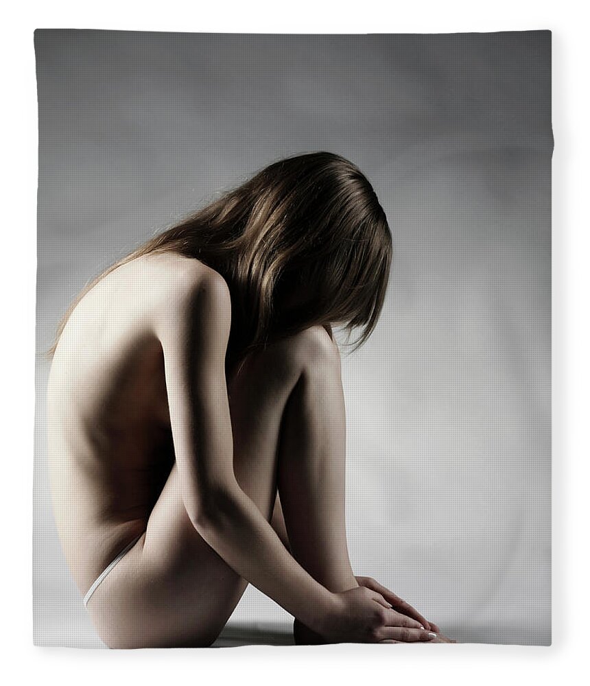 People Fleece Blanket featuring the photograph Naked Woman by Buena Vista Images