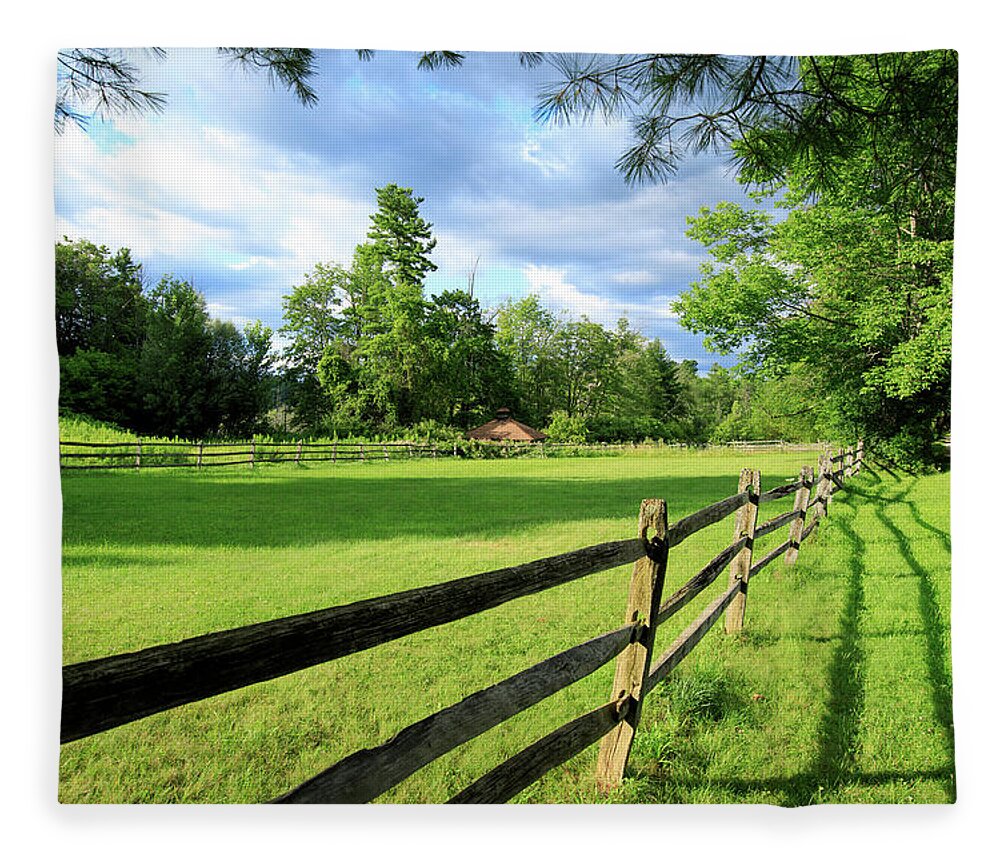 New England Fleece Blanket featuring the photograph New England Field #1620 by Michael Fryd