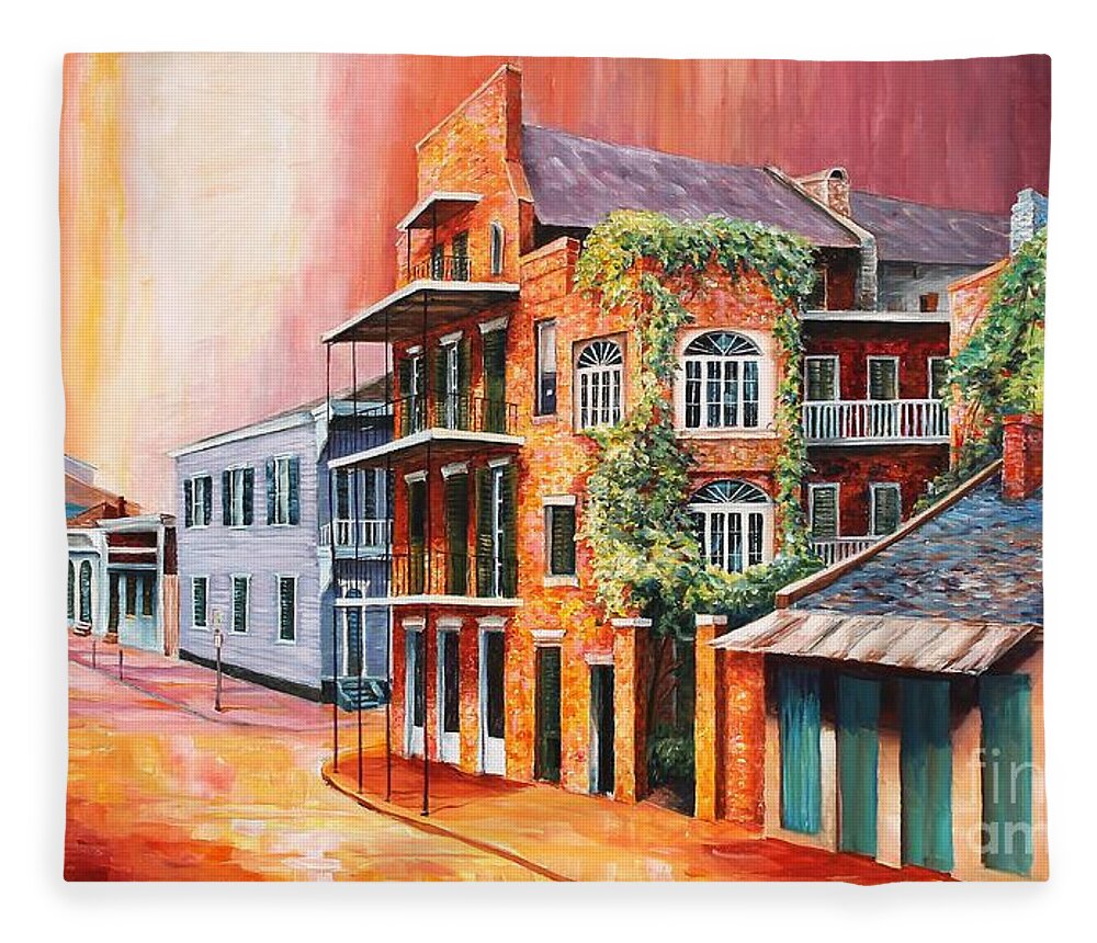 New Orleans Fleece Blanket featuring the painting New Orleans Summer by Diane Millsap
