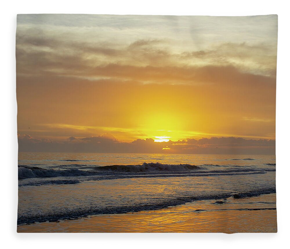 Sunrise New Smyrna Beach Fleece Blanket featuring the photograph New Smyrna Beach Sunrise by Rocco Silvestri
