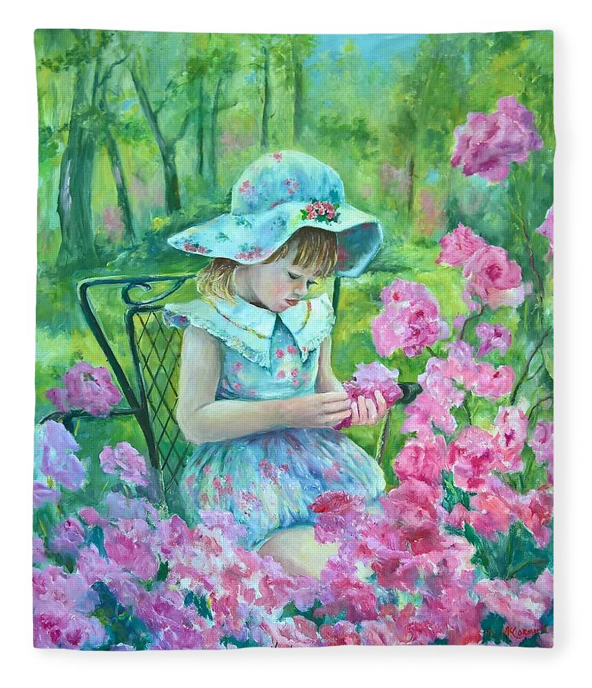 Children Fleece Blanket featuring the painting Nicole by ML McCormick