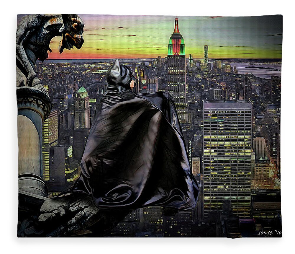 Bat Fleece Blanket featuring the photograph Night Of The Bat Man by Jon Volden
