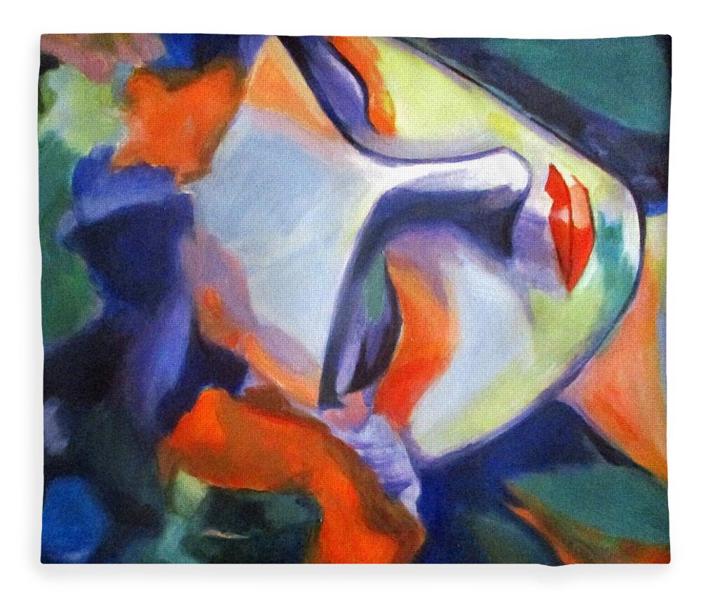 Affordable Original Paintings Fleece Blanket featuring the painting Nightfall by Helena Wierzbicki