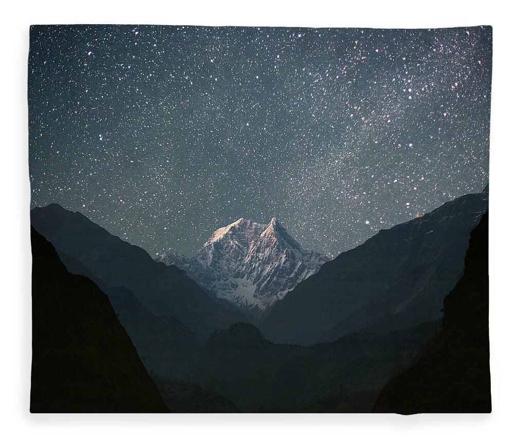 Himalayas Fleece Blanket featuring the photograph Nilgiri South 6839 M by Anton Jankovoy