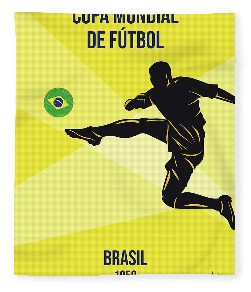 No04 My 1950 Brasil Soccer World Cup poster Fleece Blanket by