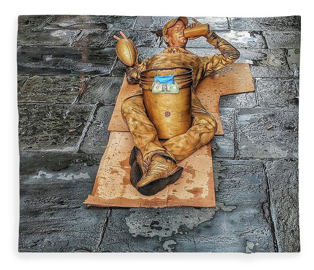 Street Art Fleece Blanket featuring the photograph NOLA Street Art Alive by Portia Olaughlin
