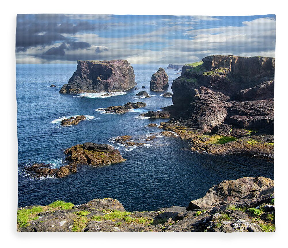 Sea Fleece Blanket featuring the photograph Northmavine Coast, Shetland Isles by Arterra Picture Library