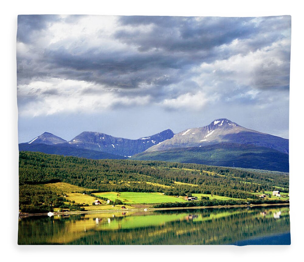 Scenics Fleece Blanket featuring the photograph Norway Storfjorden by (c)paolodelpapa