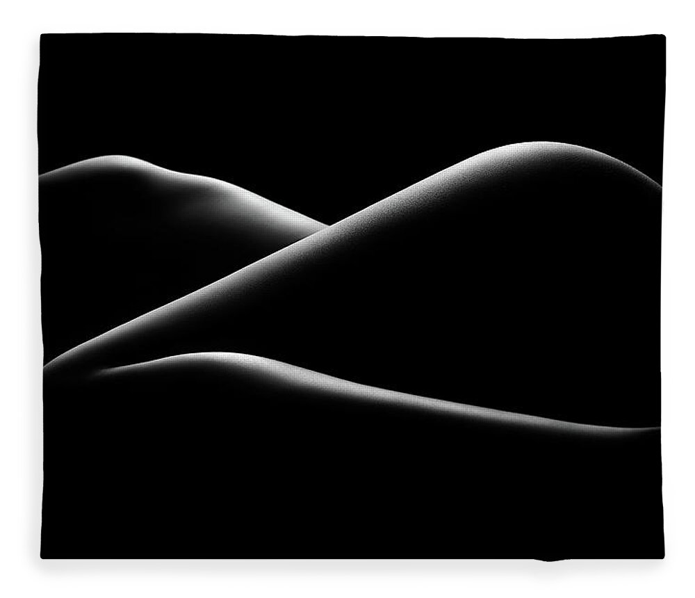 Woman Fleece Blanket featuring the photograph Nude woman bodyscape 17 by Johan Swanepoel
