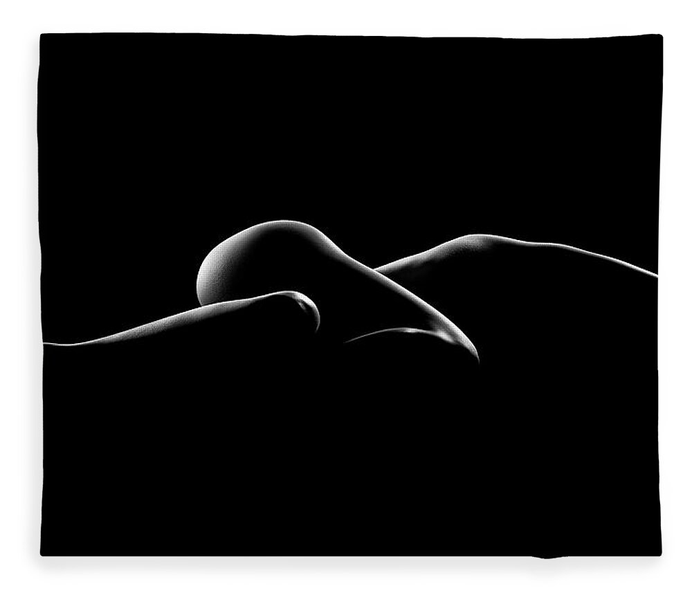 Woman Fleece Blanket featuring the photograph Nude woman bodyscape 7 by Johan Swanepoel