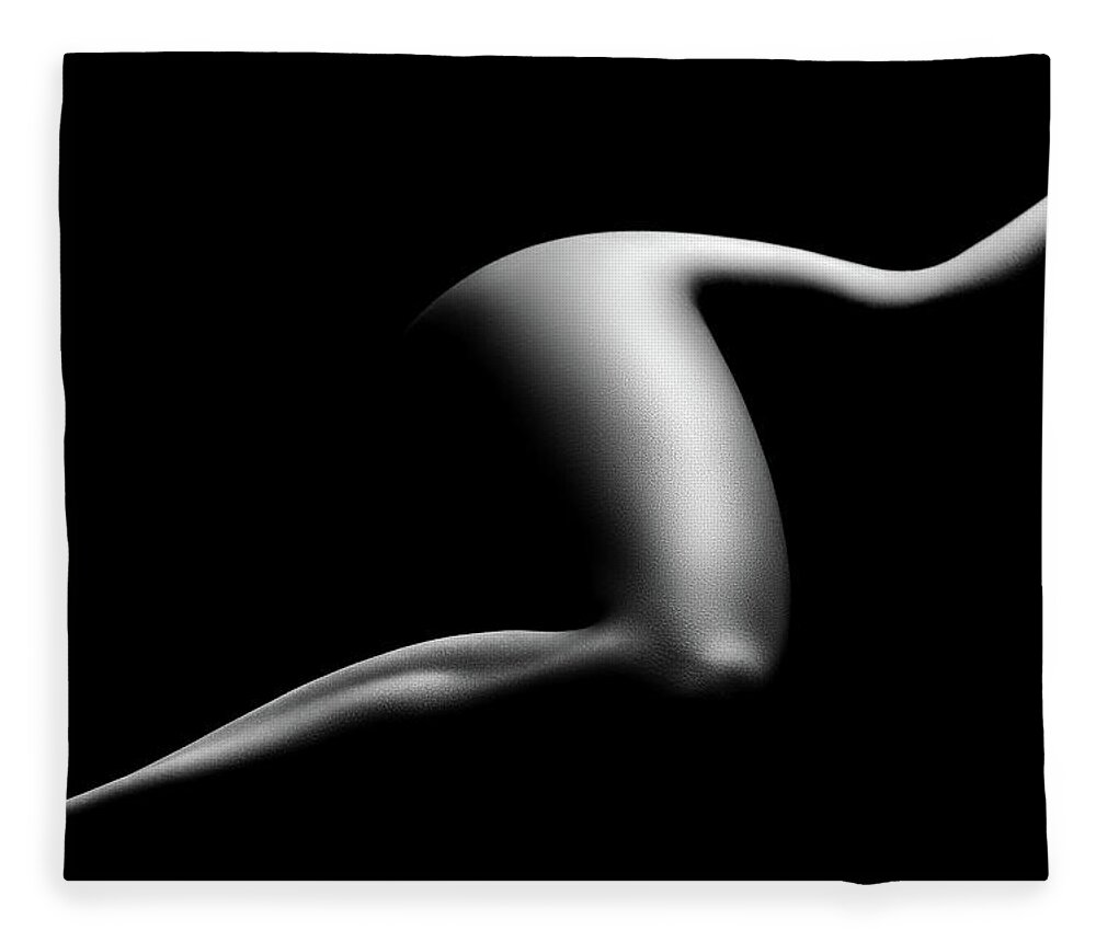Woman Fleece Blanket featuring the photograph Nude woman bodyscape 9 by Johan Swanepoel