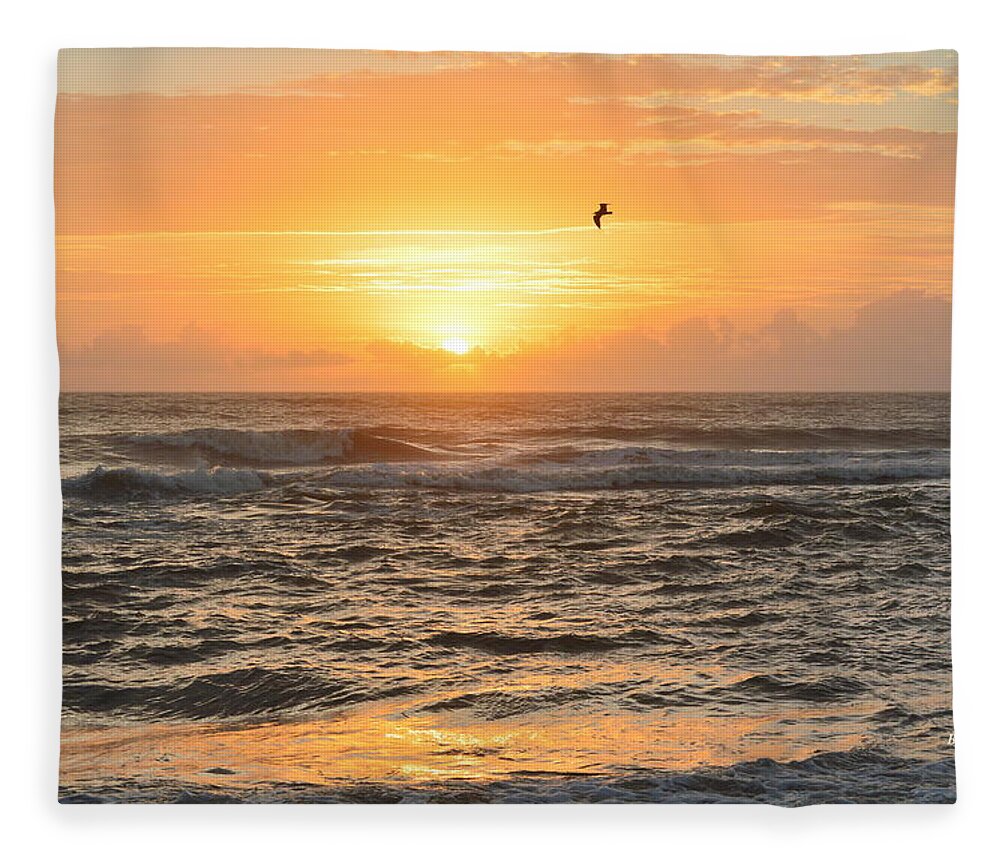 Obx Sunrise Fleece Blanket featuring the photograph OBX Sunrise 9/17/2018 by Barbara Ann Bell