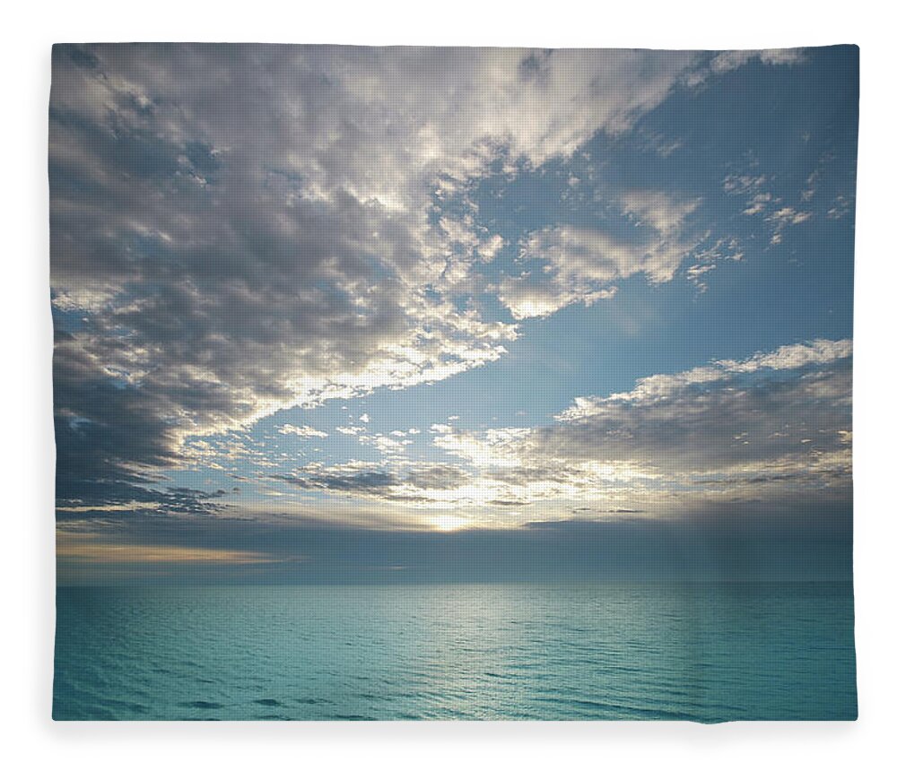 Scenics Fleece Blanket featuring the photograph Ocean And Sky by Sstop