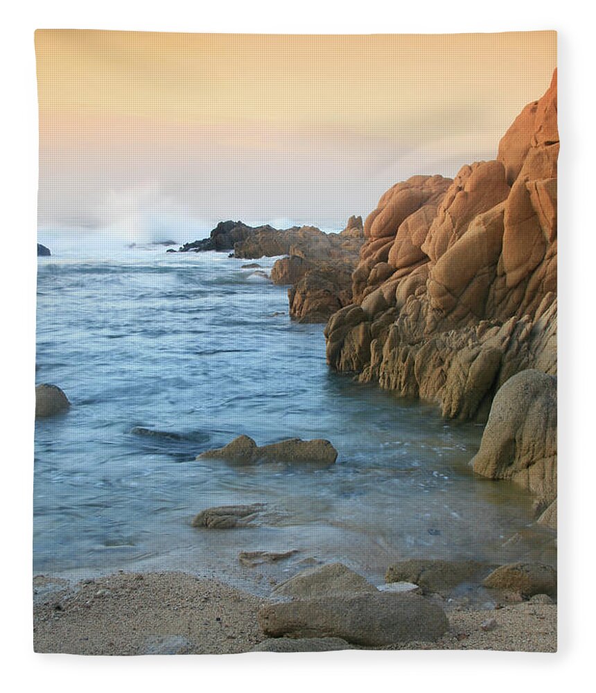 Water's Edge Fleece Blanket featuring the photograph Ocean Sunrise by Imaginegolf