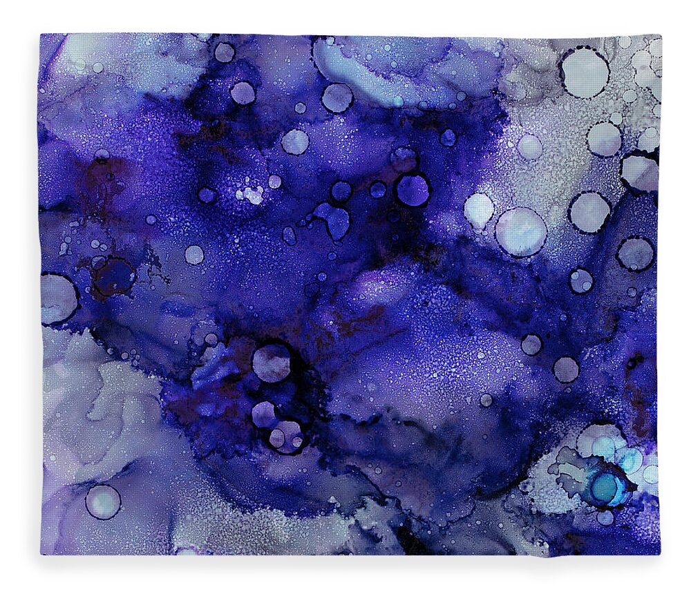 Space Fleece Blanket featuring the painting Odyssey by Tamara Nelson