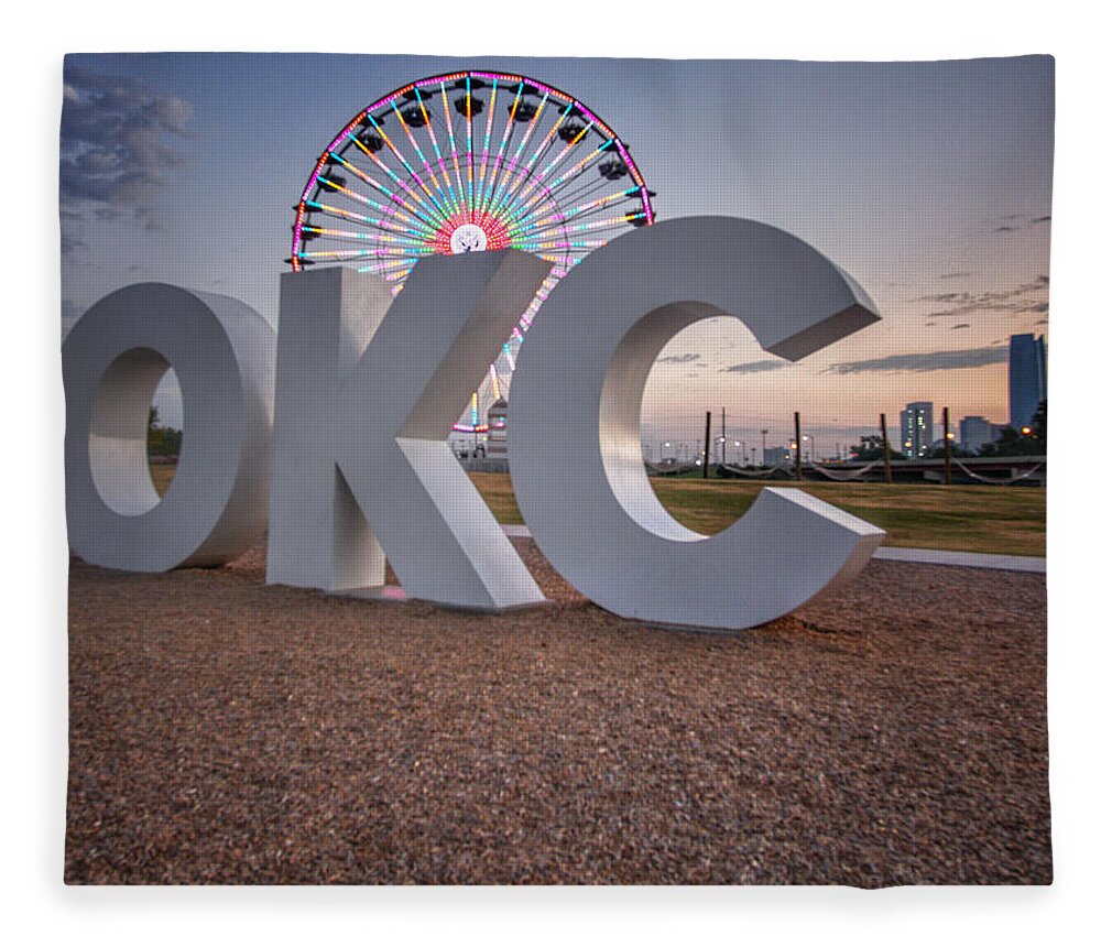 Wheeler Fleece Blanket featuring the photograph OKC Sunrise by Buck Buchanan